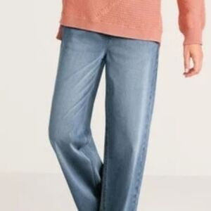 Soft Surroundings Comfy Stretch Denim Wide Leg Pull-on Jeans